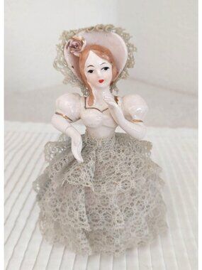 Vintage Porcelain Victorian Figurine JAPAN 7"